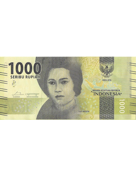 Przód banknotu Indonezja 1 000 Rupi 2016 UNC