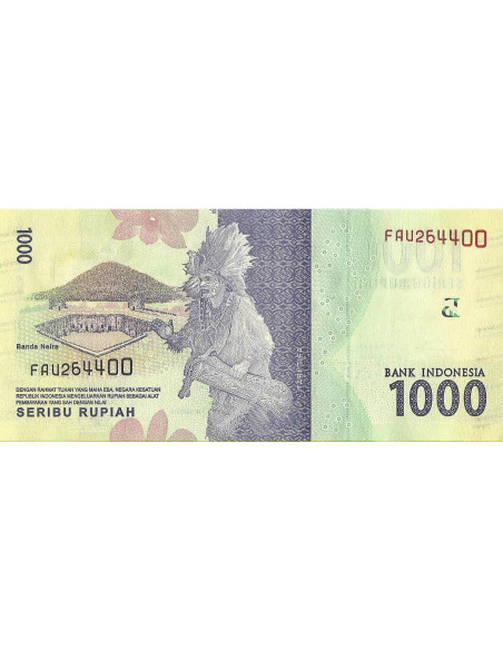 Tył banknotu Indonezja 1 000 Rupi 2016 UNC