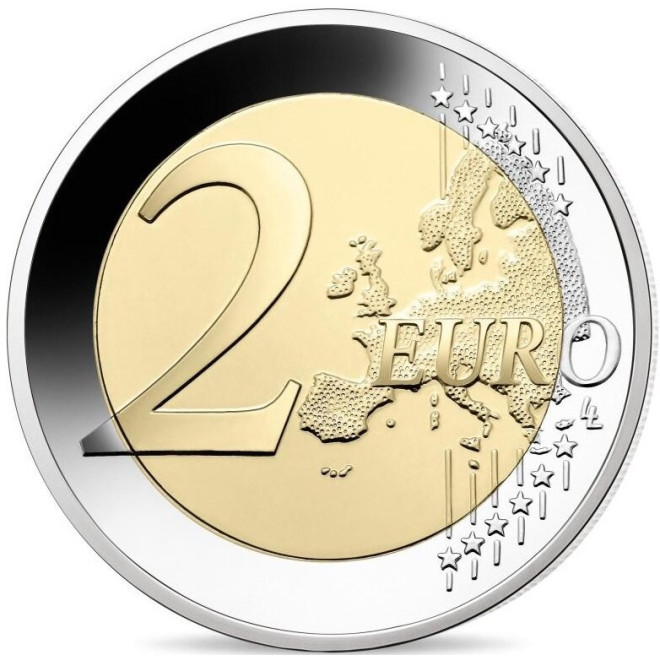 Rewers monety Francja 2 euro 2020 Badania medyczne