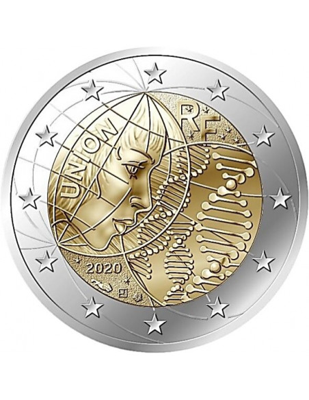 Awers monety Francja 2 euro 2020 Badania medyczne