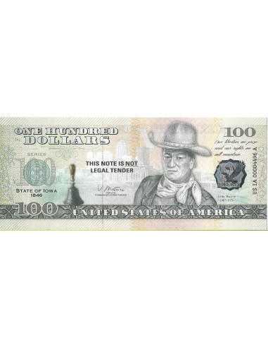 Przód banknotu USA 100 Dolarów 2022 Iowa Commemorative Dollar