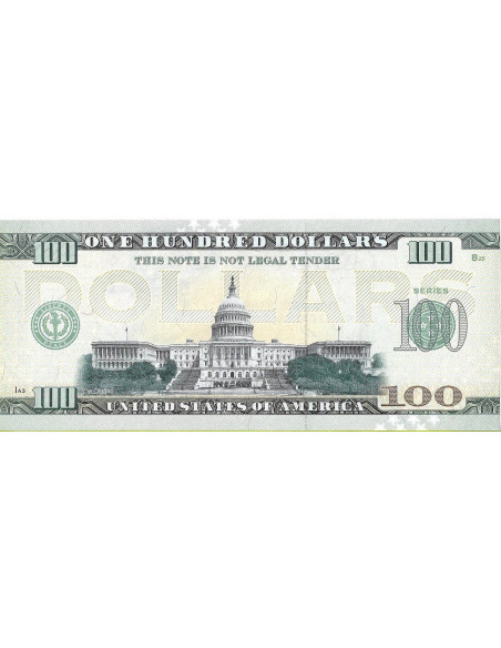Tył banknotu USA 100 Dolarów 2022 Iowa Commemorative Dollar