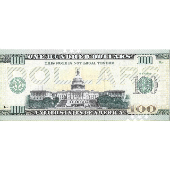 Tył banknotu USA 100 Dolarów 2022 Washington Commemorative Dollar