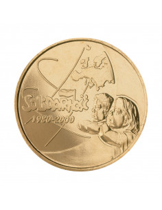 Awers monety 2 zł 2000 20lecie powstania Solidarności