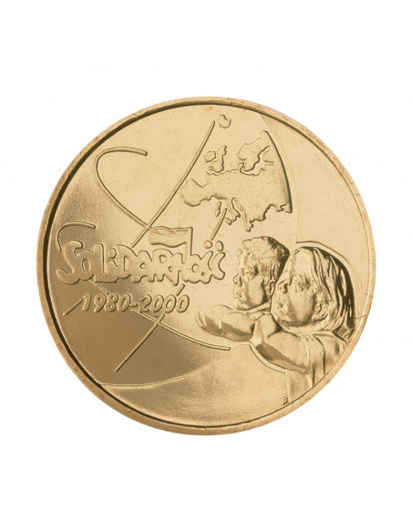 Awers monety 2 zł 2000 20lecie powstania Solidarności