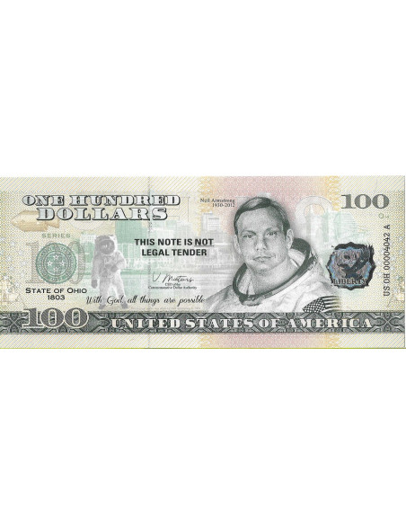 Przód banknotu USA 100 Dolarów 2022 Ohio Commemorative Dollar