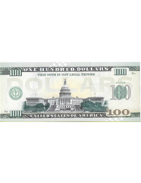 Tył banknotu USA 100 Dolarów 2022 Mississippi Commemorative Dollar