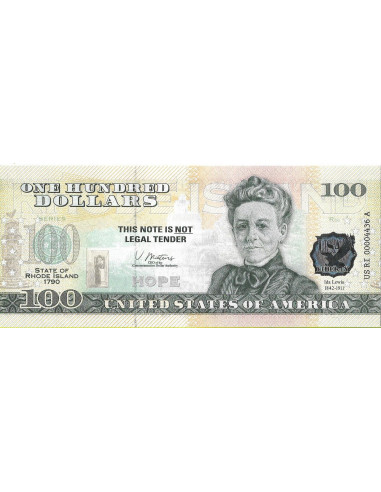 Przód banknotu USA 100 Dolarów 2022 Rhode Island Commemorative Dollar