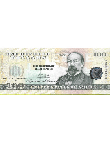 Przód banknotu USA 100 Dolarów 2022 Tennessee Commemorative Dollar