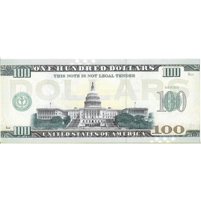 Tył banknotu USA 100 Dolarów 2022 Tennessee Commemorative Dollar