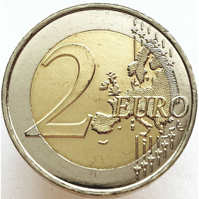 Rewers monety Francja 2 euro 2018 Bleuet de France chaber symbol pamięci i solidarności
