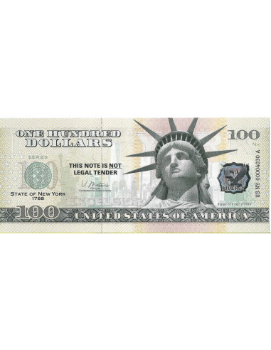 Przód banknotu USA 100 Dolarów 2022 New York Commemorative Dollar