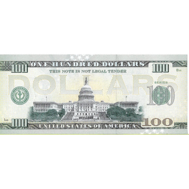 Tył banknotu USA 100 Dolarów 2022 New York Commemorative Dollar