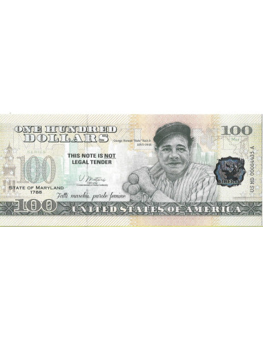 Przód banknotu USA 100 Dolarów 2022 Maryland Commemorative Dollar