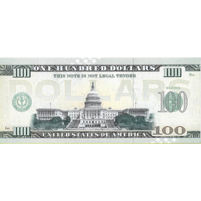 Tył banknotu USA 100 Dolarów 2022 Maryland Commemorative Dollar