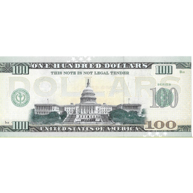 Tył banknotu USA 100 Dolarów 2022 Minnesota Commemorative Dollar