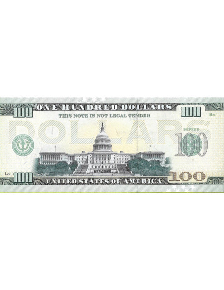 Tył banknotu USA 100 Dolarów 2022 Wiscnsin Commemorative Dollar
