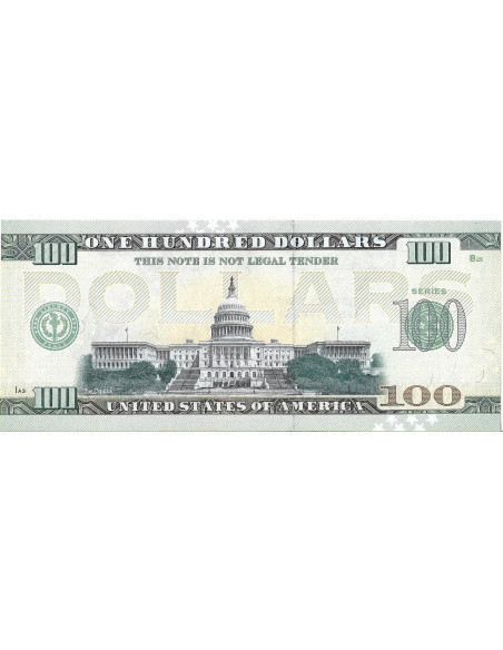 Tył banknotu USA 100 Dolarów 2022 Indiana Commemorative Dollar