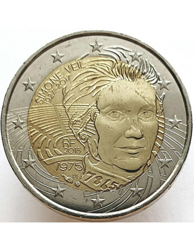 Awers monety Francja 2 euro 2018 Simone Veil