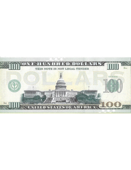 Tył banknotu USA 100 Dolarów 2022 New Jersey Commemorative Dollar