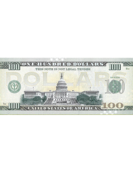 Tył banknotu USA 100 Dolarów 2022 South Dakota Commemorative Dollar