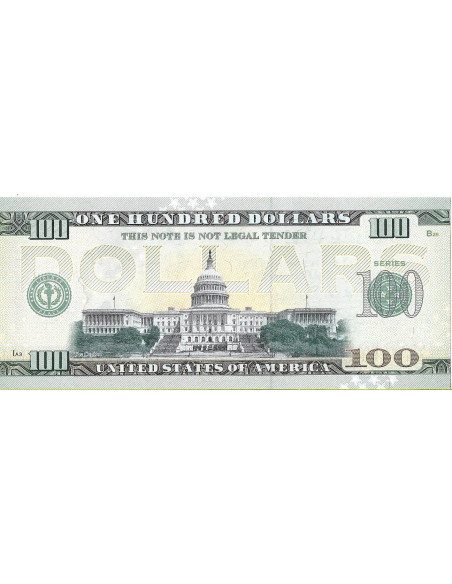 Tył banknotu USA 100 Dolarów 2022 Kansas Commemorative Dollar