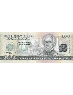 Przód banknotu USA 100 Dolarów 2022 Texas Commemorative Dollar