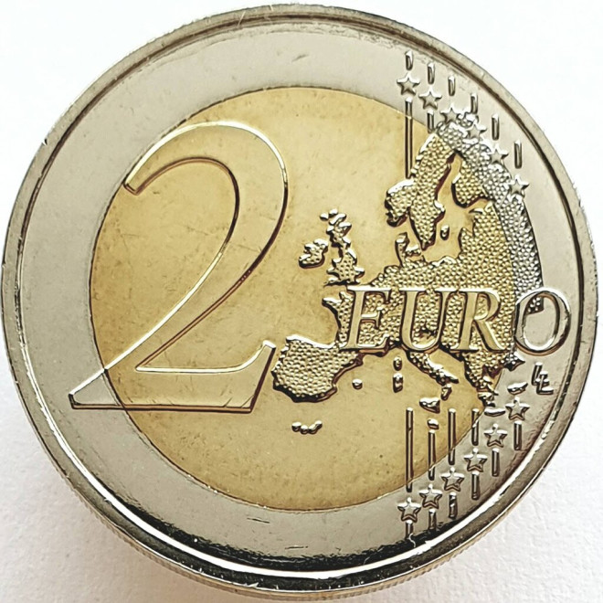 Rewers monety Francja 2 euro 2017 Setna rocznica śmierci Auguste Rodin