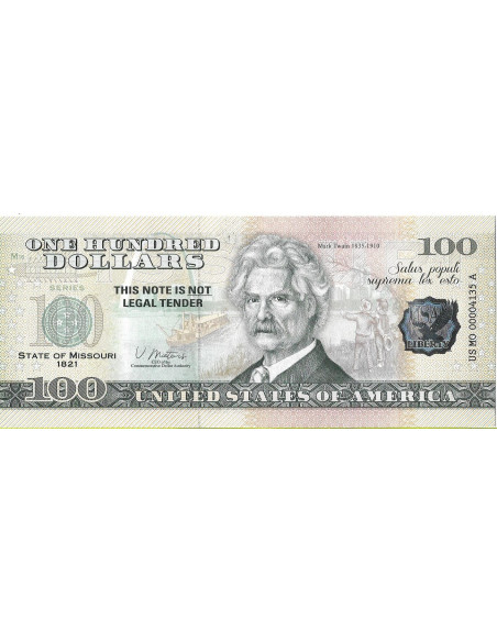 Przód banknotu USA 100 Dolarów 2022 Missouri Commemorative Dollar