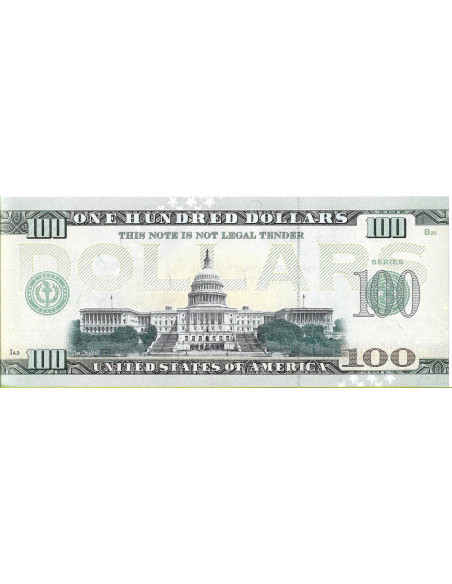 Tył banknotu USA 100 Dolarów 2022 Arkansas Commemorative Dollar