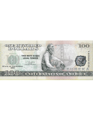 Przód banknotu USA 100 Dolarów 2022 California Commemorative Dollar