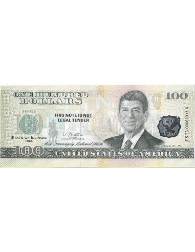 Przód banknotu USA 100 Dolarów 2022 Illinois Commemorative Dollar