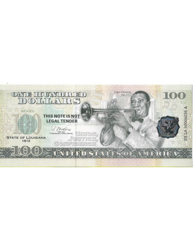 Przód banknotu USA 100 Dolarów 2022 Louisiana Commemorative Dollar