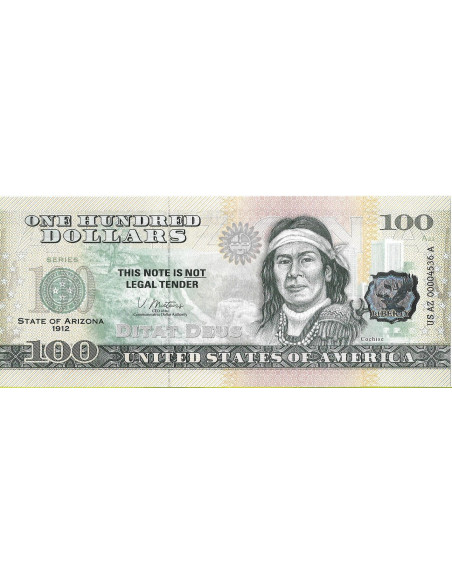 Przód banknotu USA 100 Dolarów 2022 Arizona Commemorative Dollar