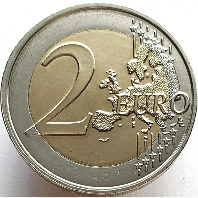 Rewers monety Francja 2 euro 2017 25 rocznica badań nad rakiem piersi