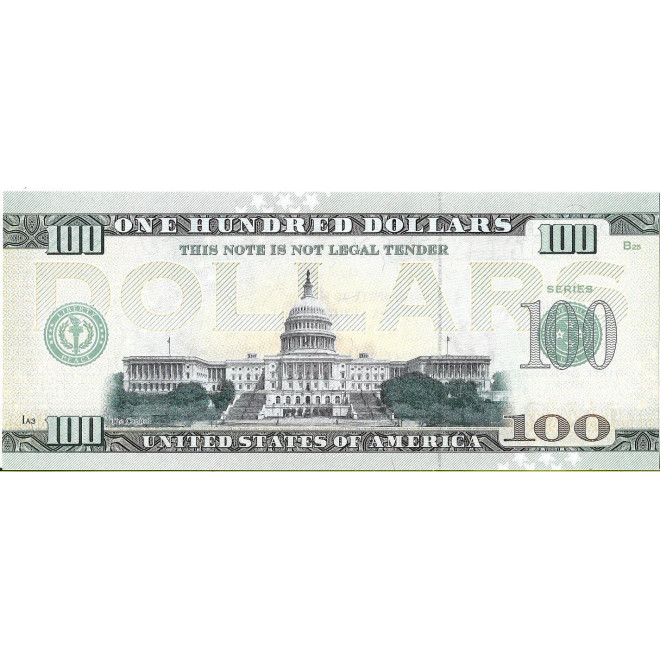 Tył banknotu USA 100 Dolarów 2022 Hawaii Commemorative Dollar