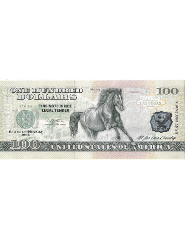 Przód banknotu USA 100 Dolarów 2022 Nevada Commemorative Dollar