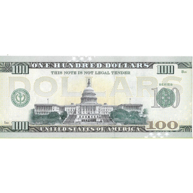 Tył banknotu USA 100 Dolarów 2022 Nevada Commemorative Dollar