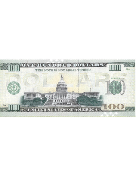 Tył banknotu USA 100 Dolarów 2022 Michigan Commemorative Dollar