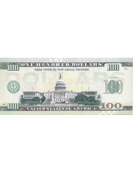 Tył banknotu USA 100 Dolarów 2022 Pennsylvania Commemorative Dollar