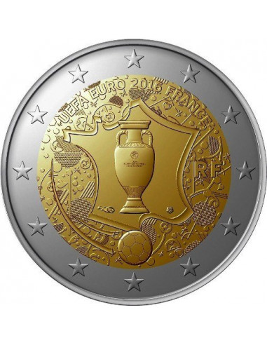 Awers monety 2 euro 2016 Mistrzostwa UEFA Francja