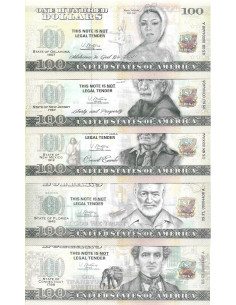 Przód banknotu USA 100 Dolarów 2022 Zestaw 50 Sztuk Commemorative Dollar 2