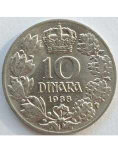 Awers monety Jugosławia 10 Dinar 1938 2