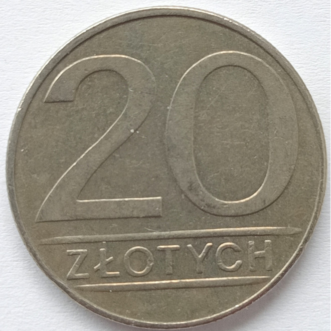 Rewers monety 20 Złotych 1984