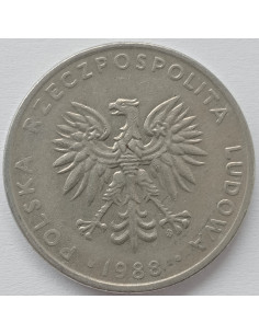 Awers monety 20 Złotych 1988