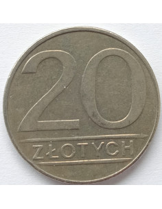 Awers monety 20 Złotych 1985 2