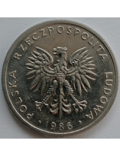 Awers monety 20 Złotych 1986