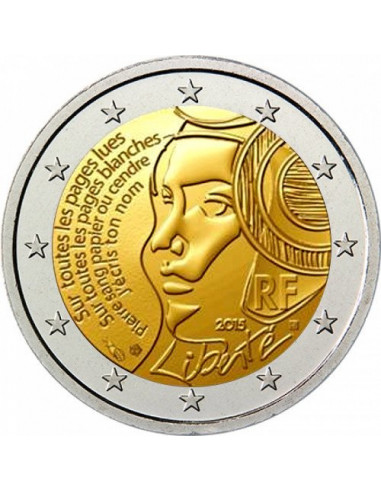 Awers monety 2 euro 2015 225 rocznica Święta Federacji