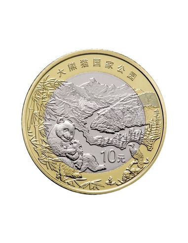 Awers monety Chiny 10 Yuan 2023 Park Narodowy Wielkiej Pandy
