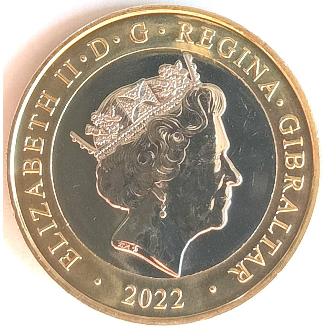 Rewers monety Gibralar 2 Funty 2022